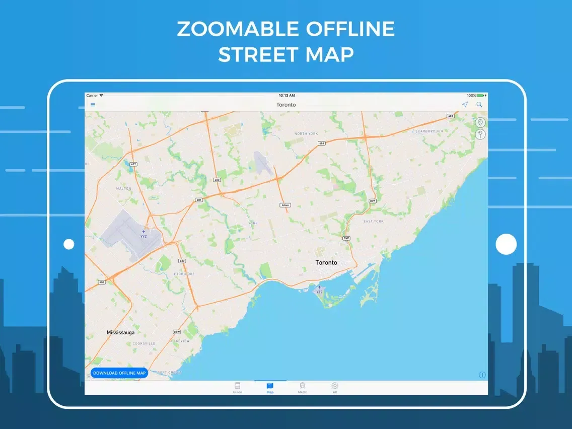 Zrzuty ekranu Toronto Travel Guide with Offline Street Map iPad 