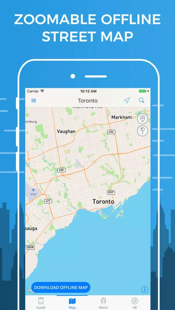 Zrzuty ekranu Toronto Travel Guide with Offline Street Map