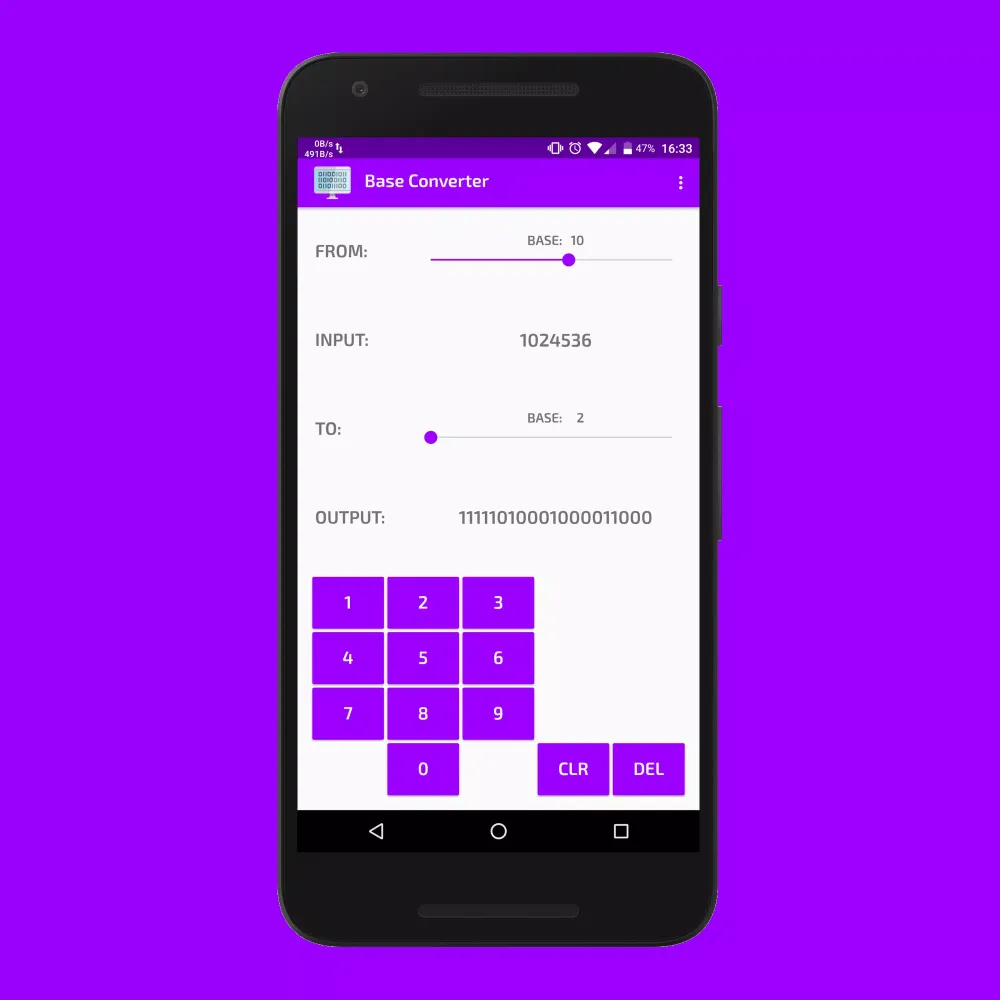 Zrzuty ekranu Base Converter
