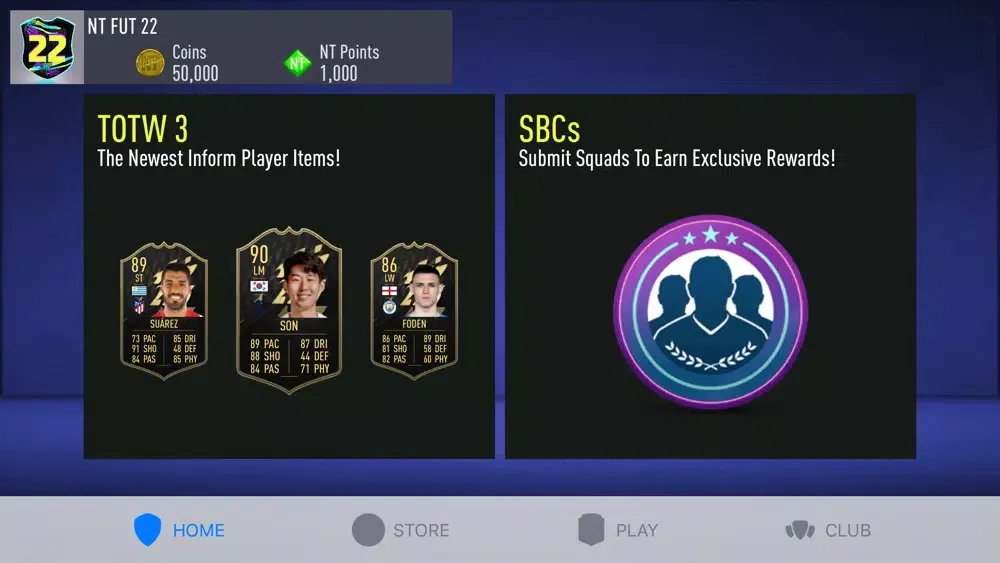 NT FUT 22: Draft + Pack Opener Screenshots