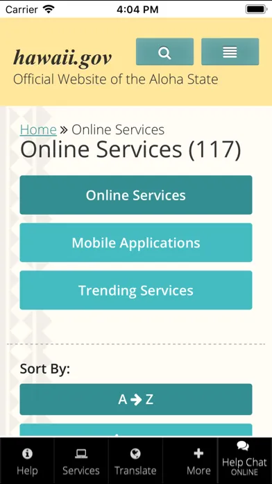 Hawaii.gov Screenshots
