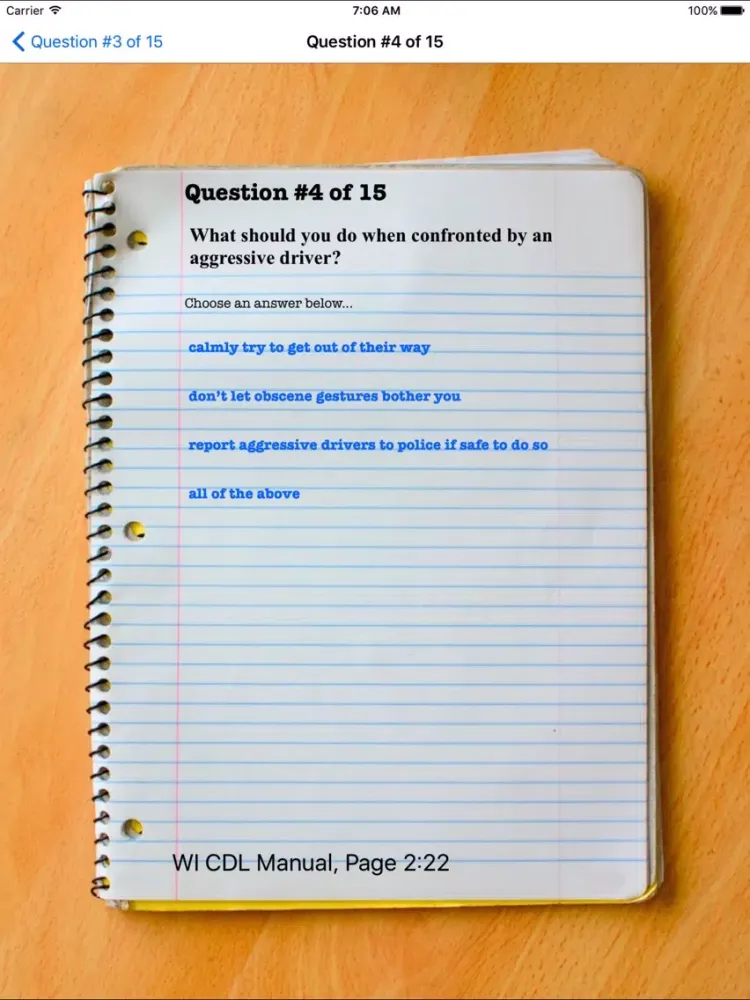 Capturas de pantalla de WI DMV CDL Practice Test iPad 