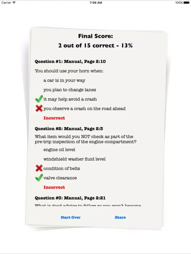 Capturas de pantalla de WI DMV CDL Practice Test iPad 