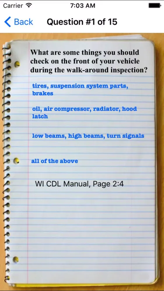 Capturas de pantalla de WI DMV CDL Practice Test