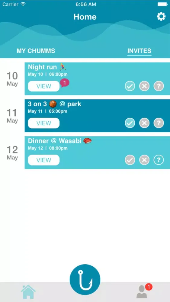 Tangkapan layar Chumm: Daily Social Planning