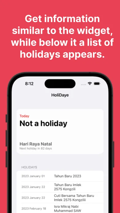 Captures d'écran de HoliDaye