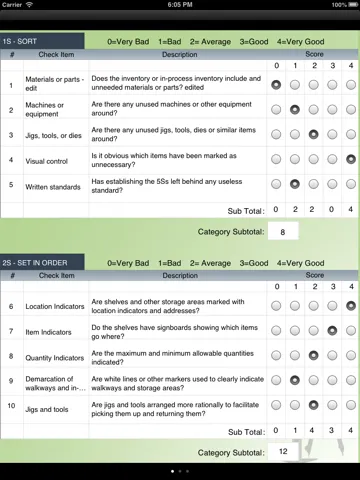 Tangkapan layar 5s audit app on cloud iPad 