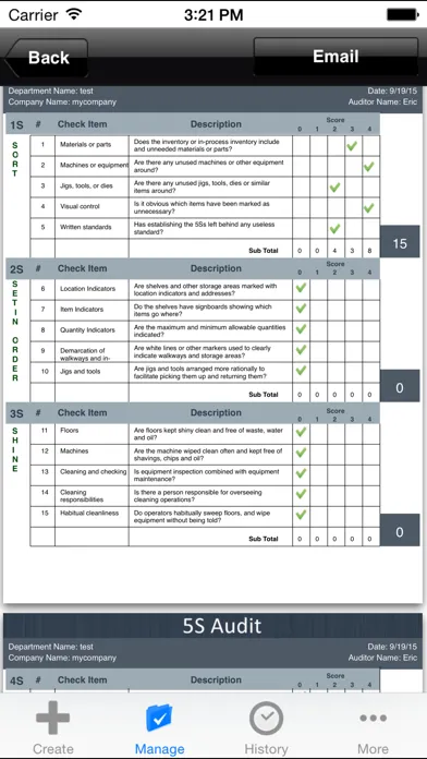 Tangkapan layar 5s audit app on cloud
