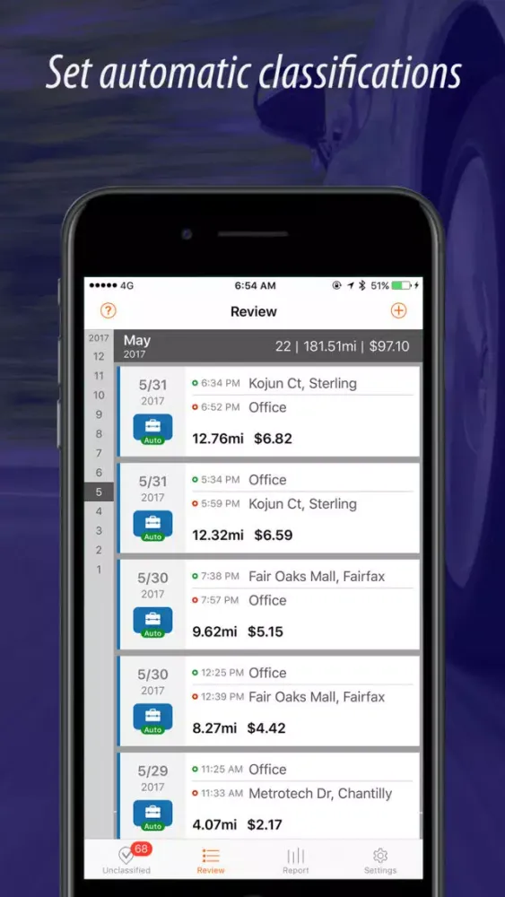Auto Mileage Tracker Log應用截圖