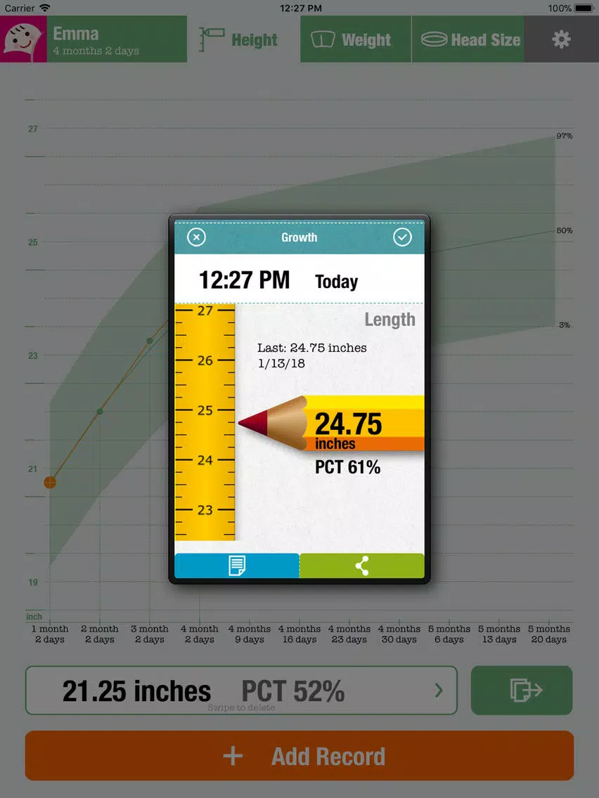 Growth+ (Child Growth Charts) iPad  Screenshots