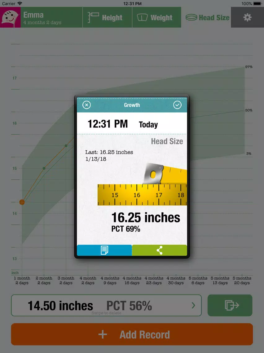 Growth+ (Child Growth Charts) iPad  Screenshots