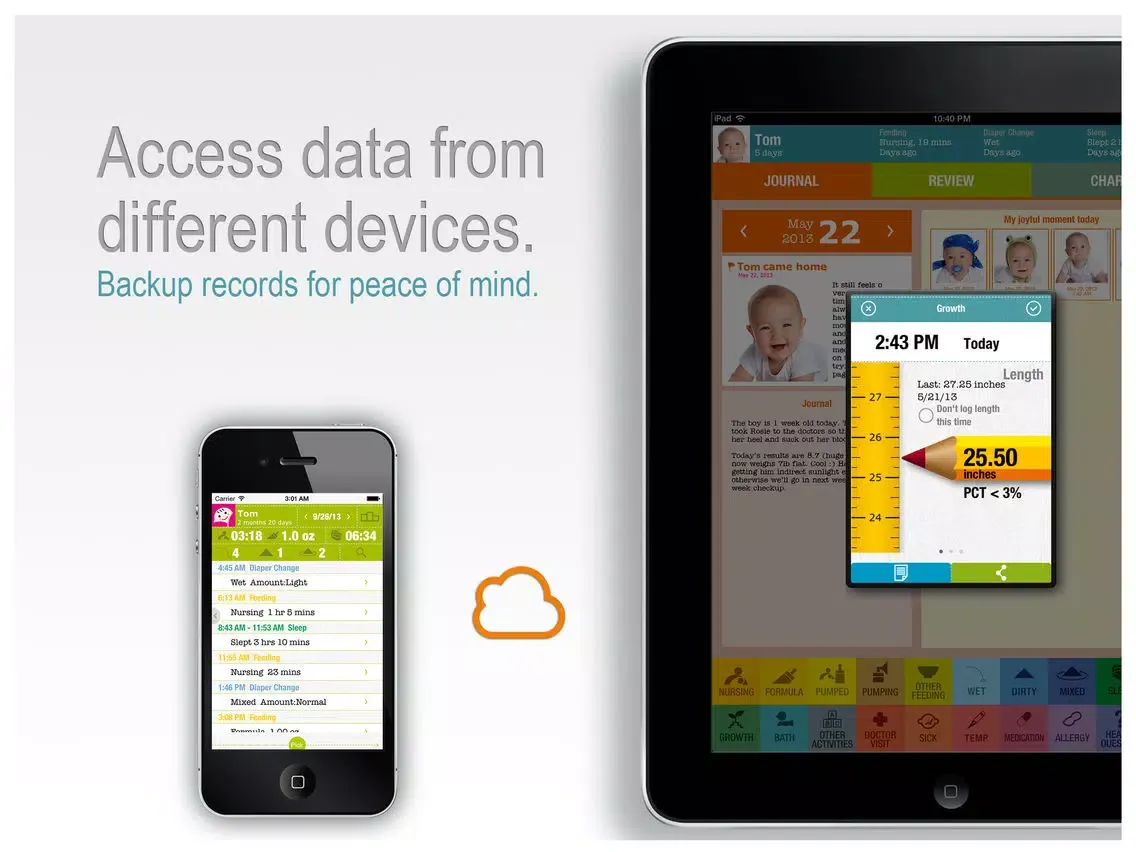 FirstYear Pro - Baby feeding timer, sleep, diaper log iPad 应用截图