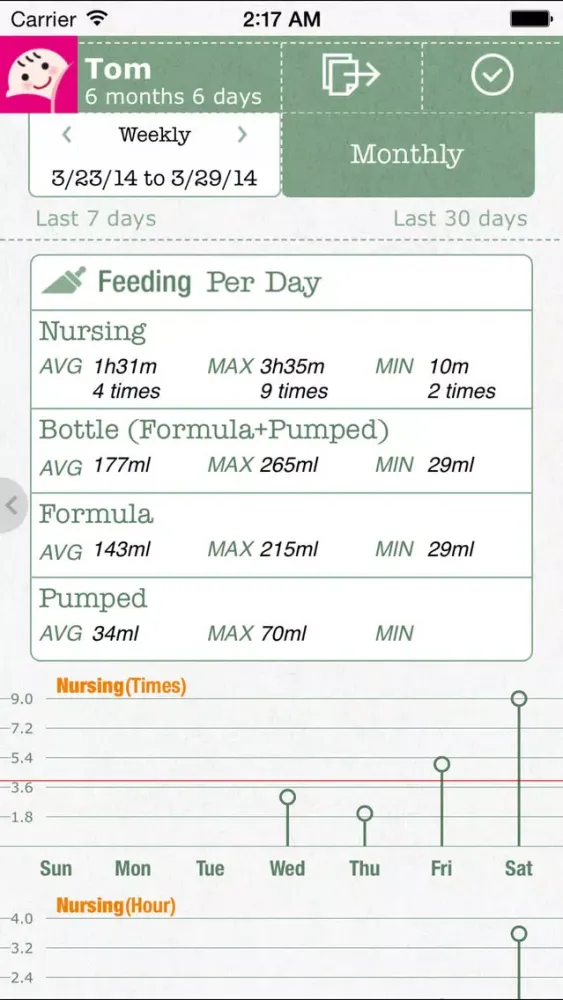 FirstYear Pro - Baby feeding timer, sleep, diaper log应用截图