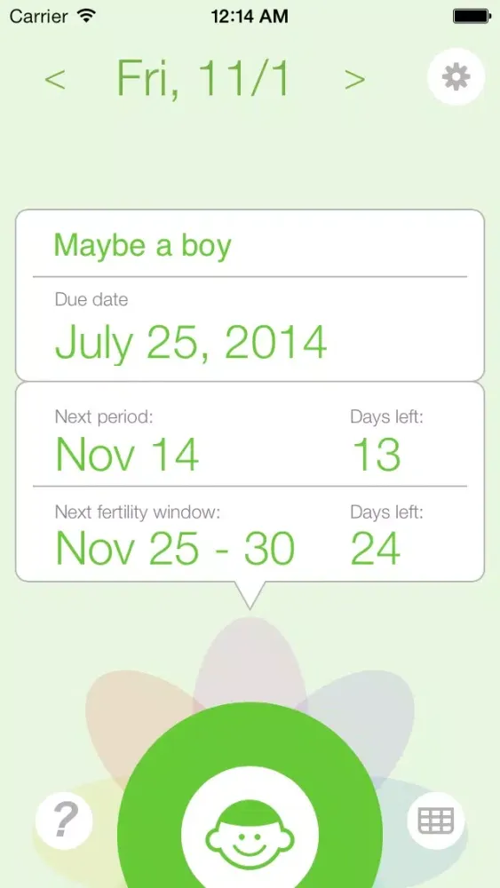 Zrzuty ekranu Ovulation and Pregnancy Calendar (Fertility Calculator, Gender Predictor, Period Tracker)