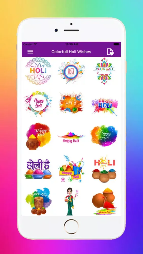 Ảnh chụp màn hình của Holi Stickers