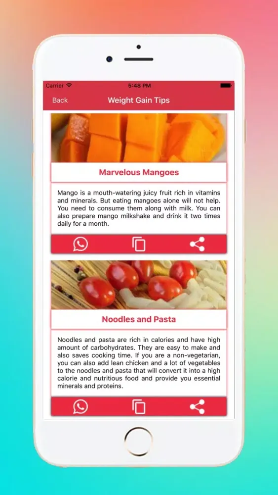 Captures d'écran de My Weight Gain Tips