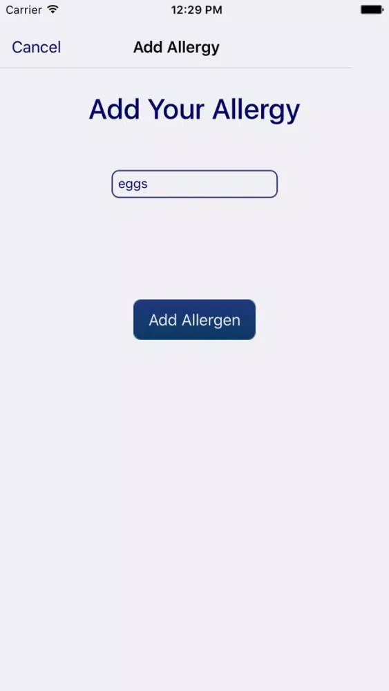 Tangkapan layar Food Allergy Snapper