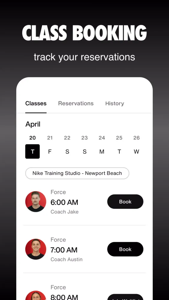 Ảnh chụp màn hình của Nike Studios