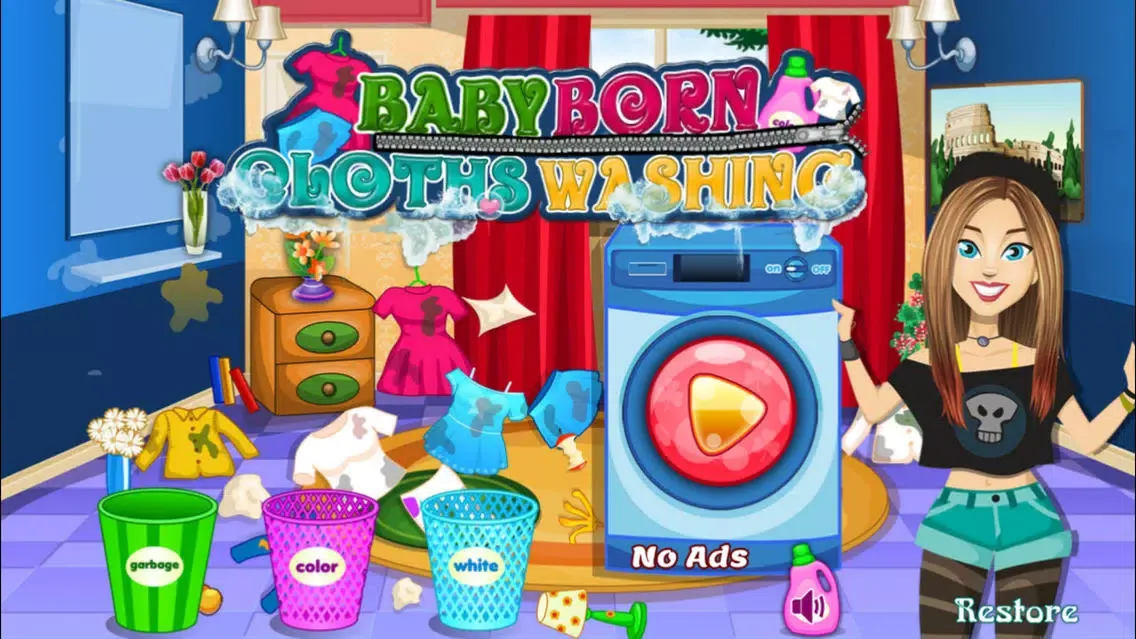 ภาพหน้าจอของ New Baby Born Clothes Washing games -baby care games