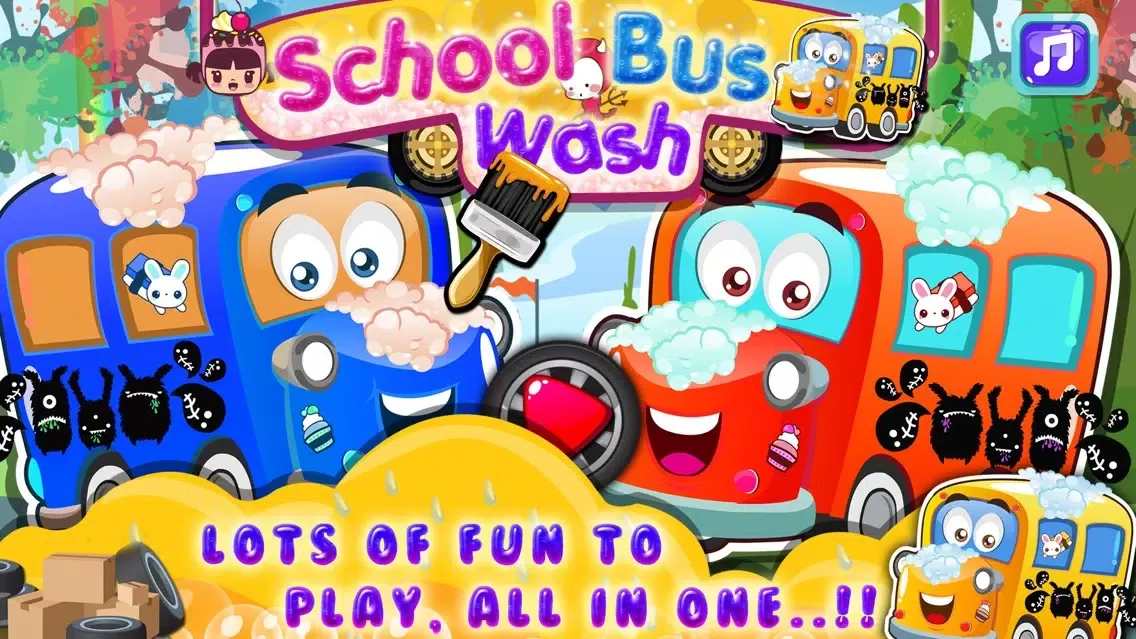 صور Kids School Bus Washing spa games