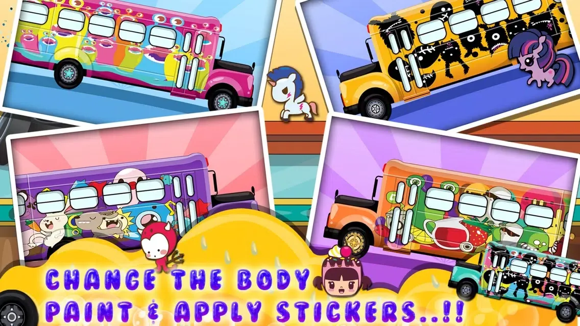 صور Kids School Bus Washing spa games
