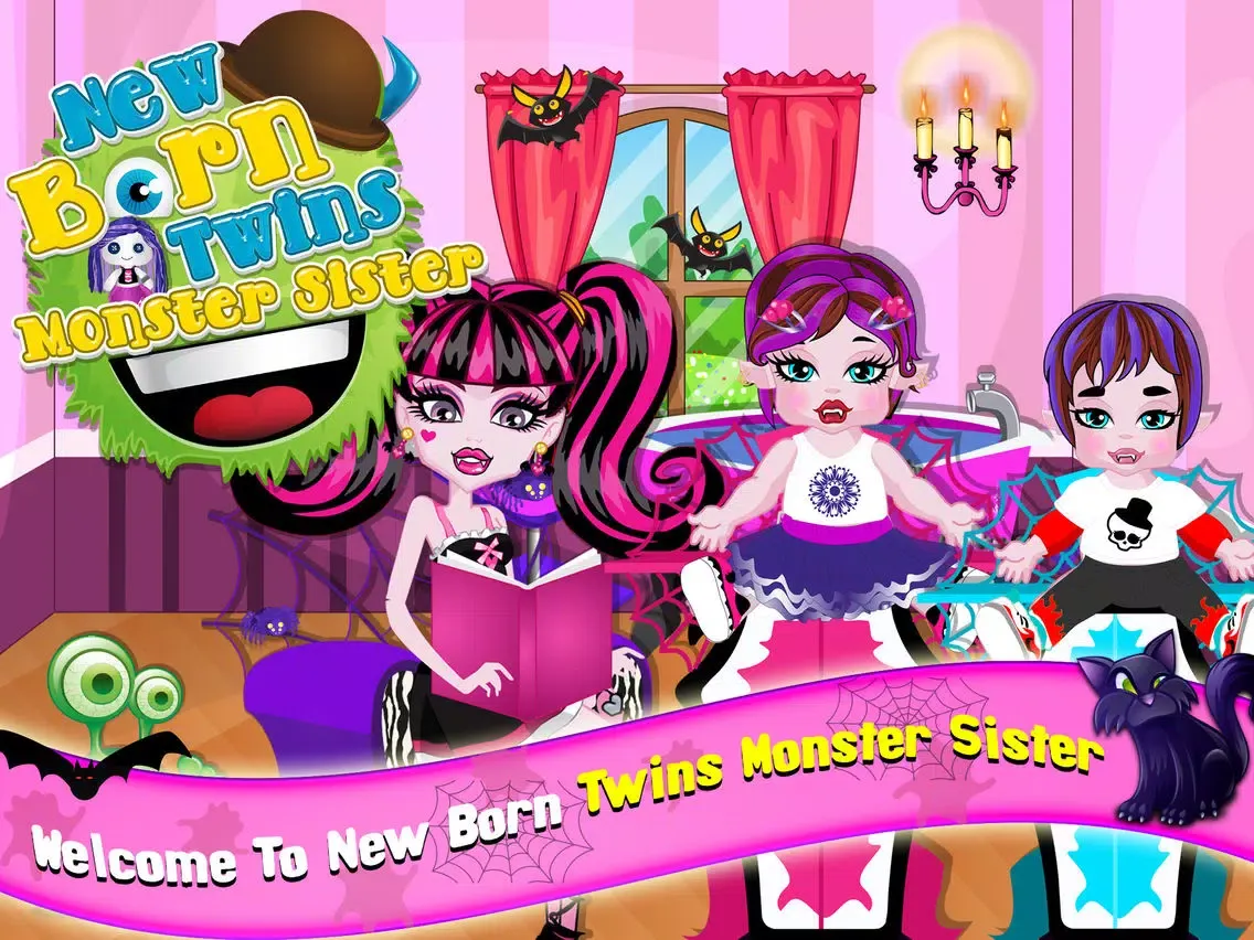 Capturas de tela do NewBorn Twins Monster Sister free girls games iPad 
