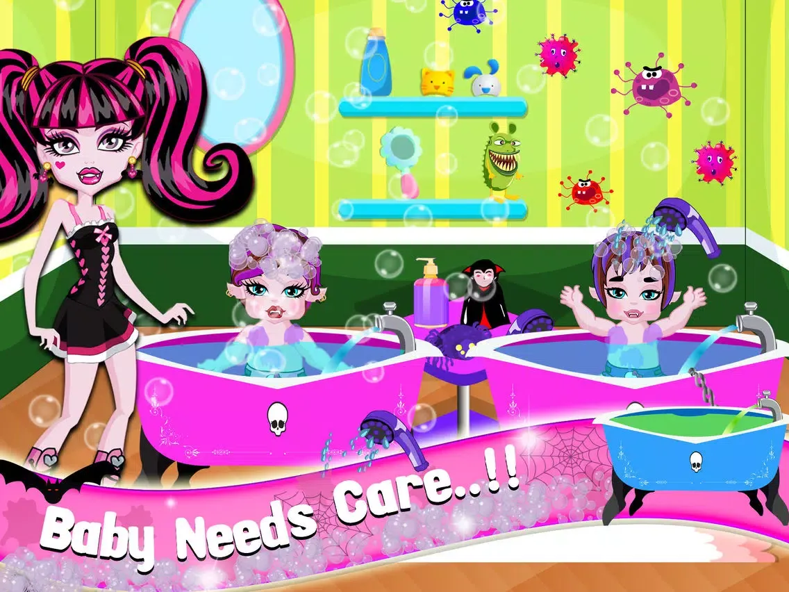 Capturas de tela do NewBorn Twins Monster Sister free girls games iPad 