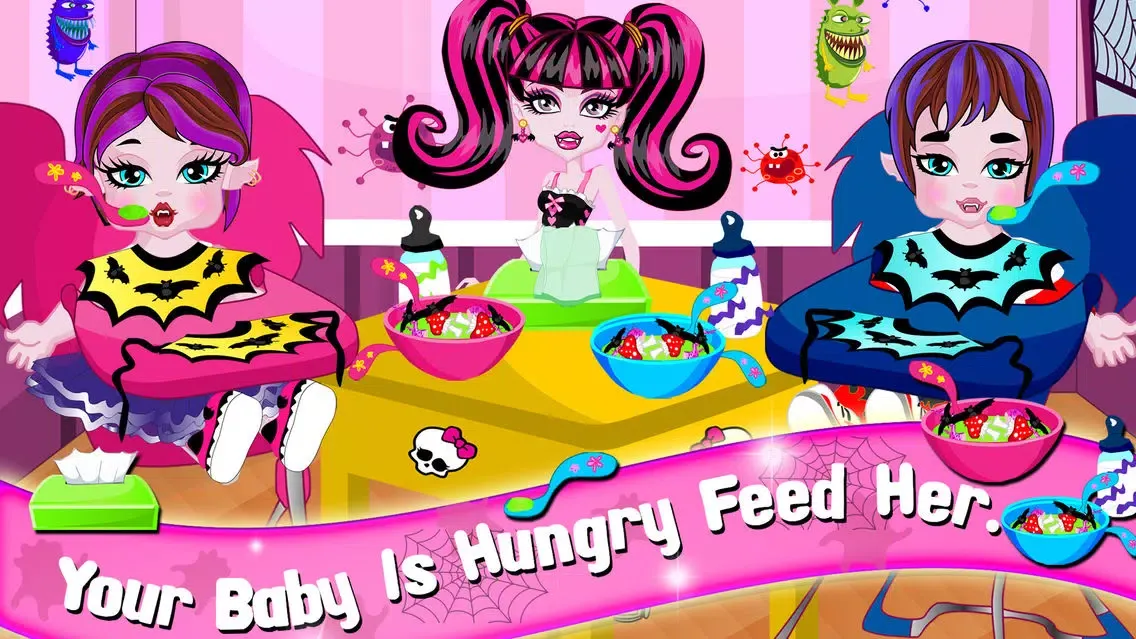 Capturas de tela do NewBorn Twins Monster Sister free girls games