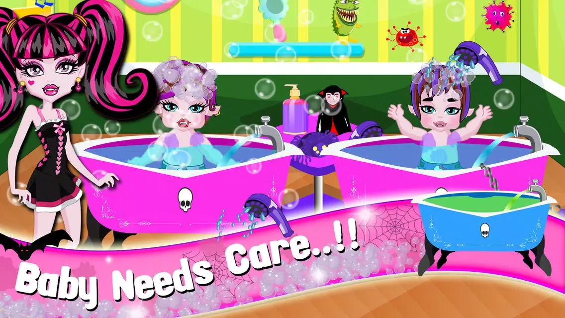 Capturas de tela do NewBorn Twins Monster Sister free girls games