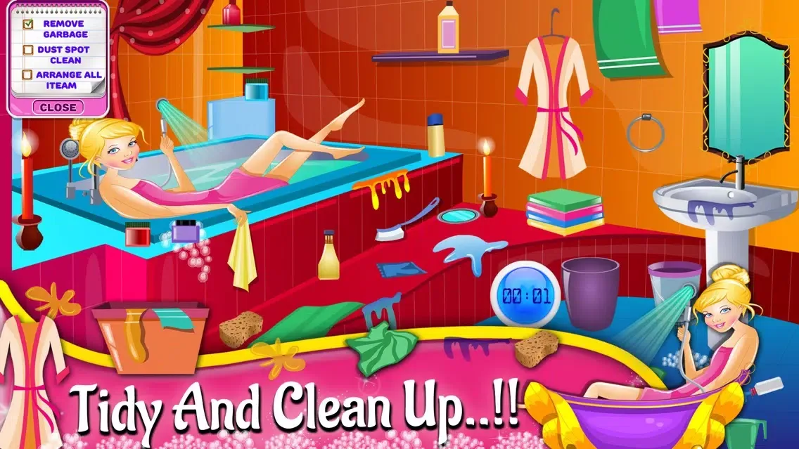 Capturas de pantalla de Princess Clean Bathroom kids learning games