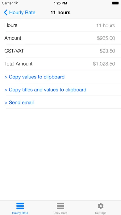 Capturas de tela do Hourly Rate