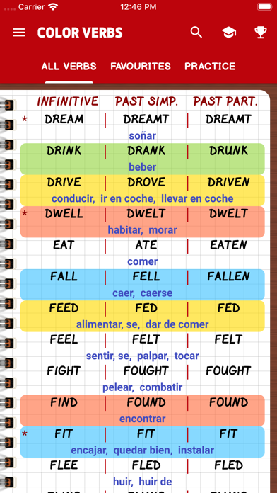 Irregular Verbs — Color Verbs Ekran Görüntüleri