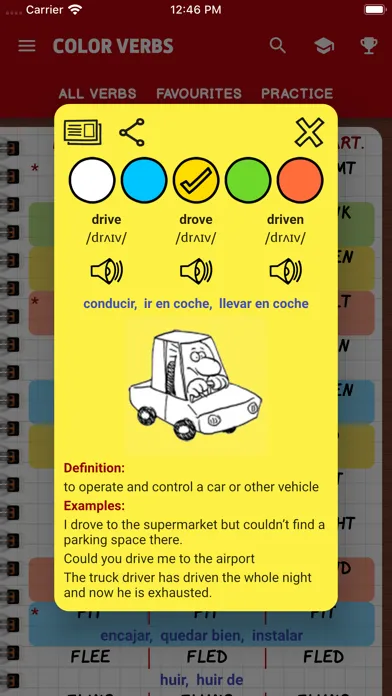 Capturas de tela do Irregular Verbs — Color Verbs
