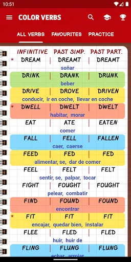 English Irregular Verbs PRO Screenshots
