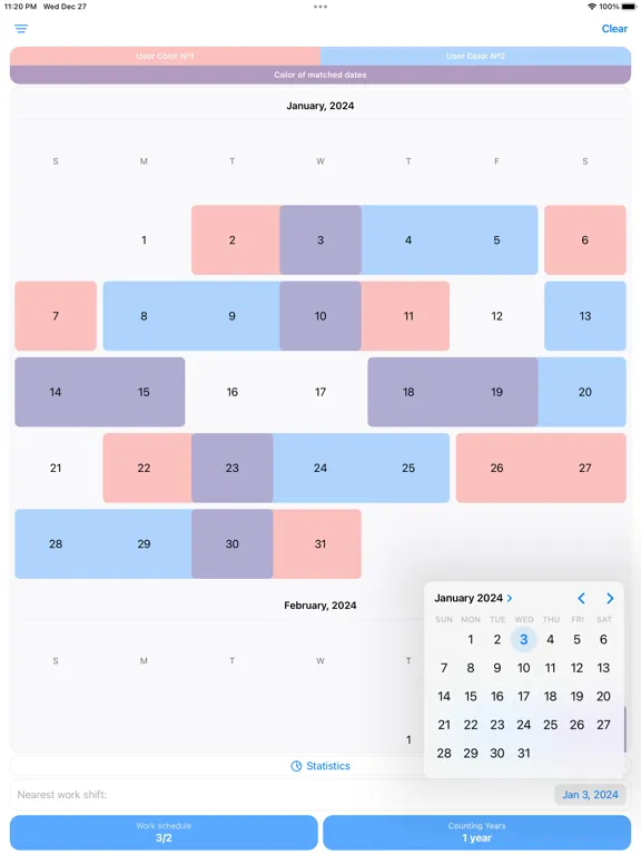 Zrzuty ekranu Calendar Workdays iPad 