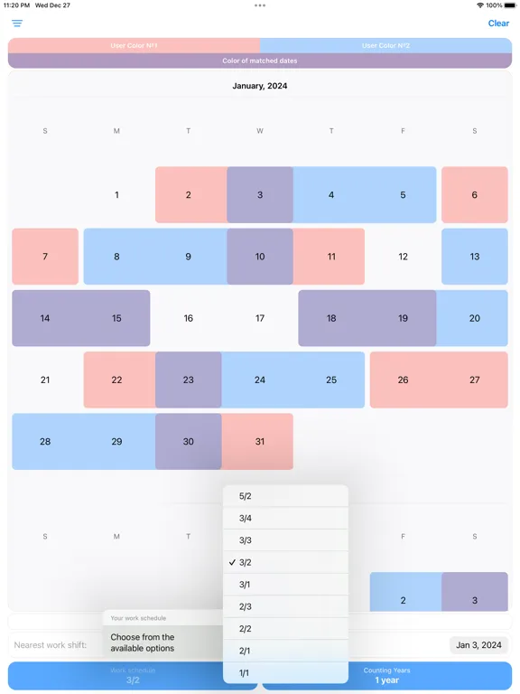 Zrzuty ekranu Calendar Workdays iPad 