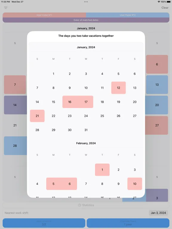 Zrzuty ekranu Calendar Workdays iPad 