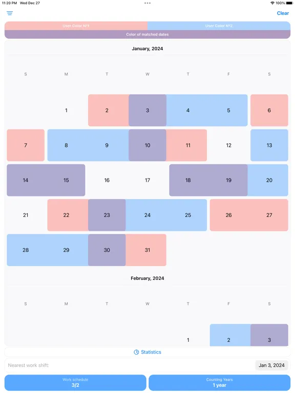 Zrzuty ekranu Calendar Workdays iPad 
