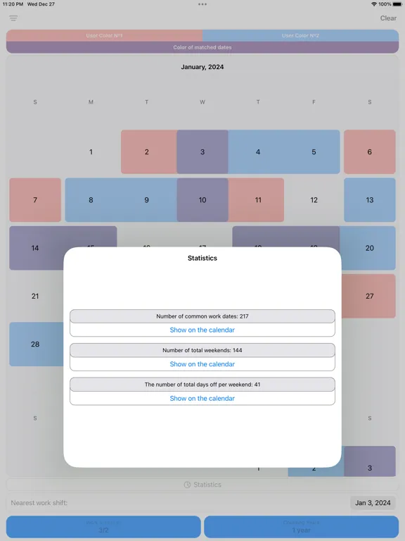 Zrzuty ekranu Calendar Workdays iPad 
