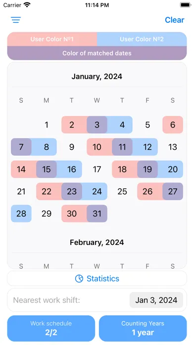 Zrzuty ekranu Calendar Workdays