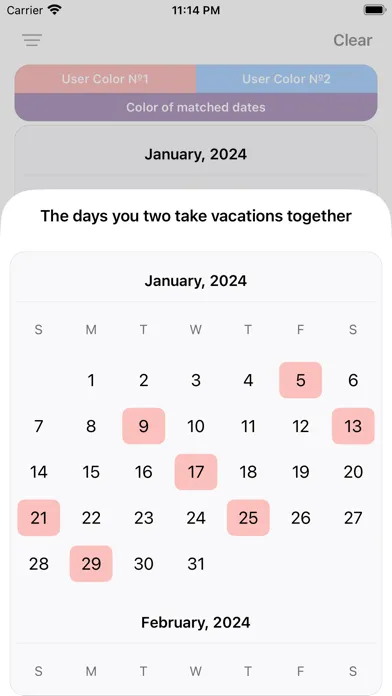 Zrzuty ekranu Calendar Workdays