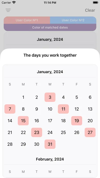 Zrzuty ekranu Calendar Workdays