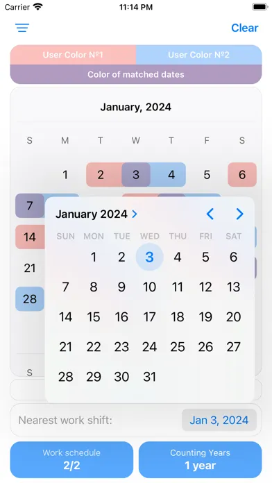 Zrzuty ekranu Calendar Workdays