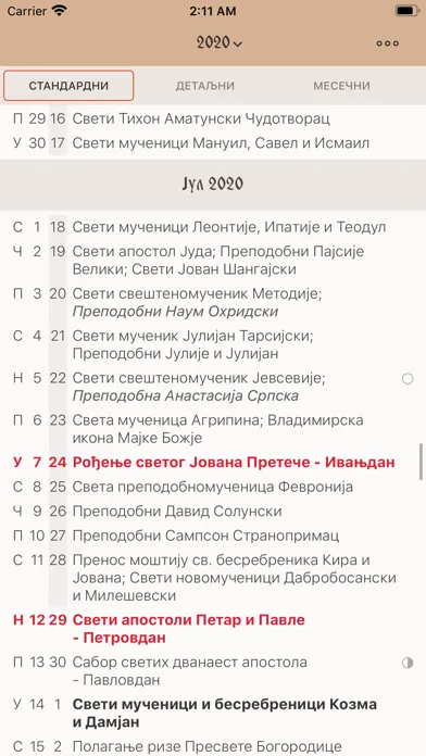 Captures d'écran de Kalendar Pravoslavni