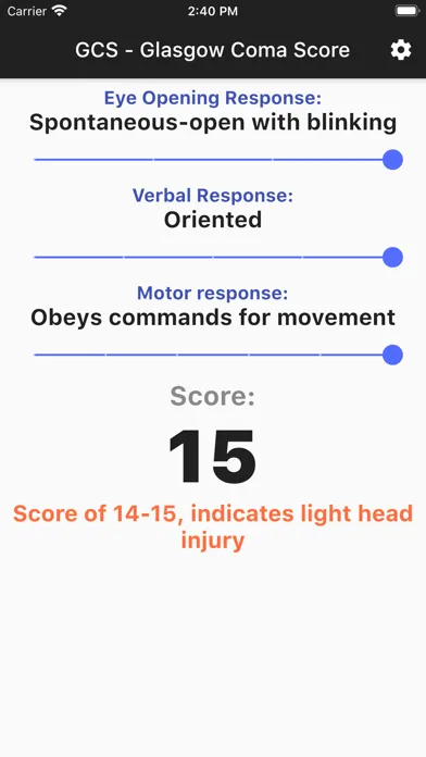 GCS Glasgow Coma Score স্ক্রিনশট