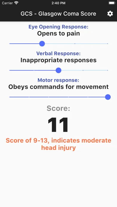 GCS Glasgow Coma Score স্ক্রিনশট