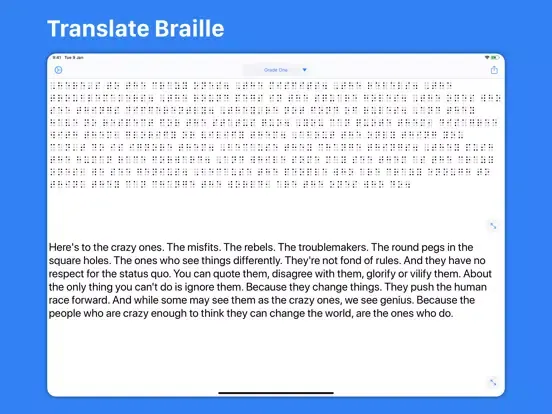 Braille Writer iPad  Screenshots