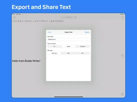 Braille Writer iPad  Screenshots
