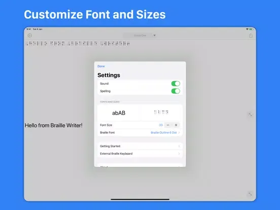 Braille Writer iPad  Screenshots