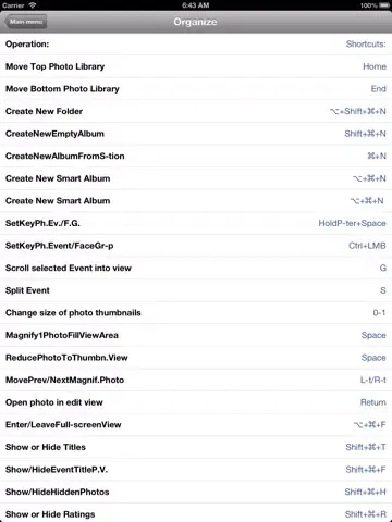 Tangkapan layar Shortcuts for iPhoto iPad 